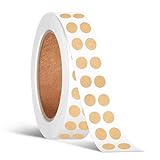 1/4 Inch Circle Sticker Labels, 0.25 Inch Round Adhesive Color-Code Dot Stickers, 1000 Dot Label Stickers for Office and Marking (Kraft Brown)