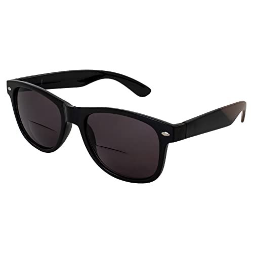 Global Vision Blues Brothers Bifocal Sunglasses For Men & Women Scratch-Resistant Black Frame w/Smoke Lens