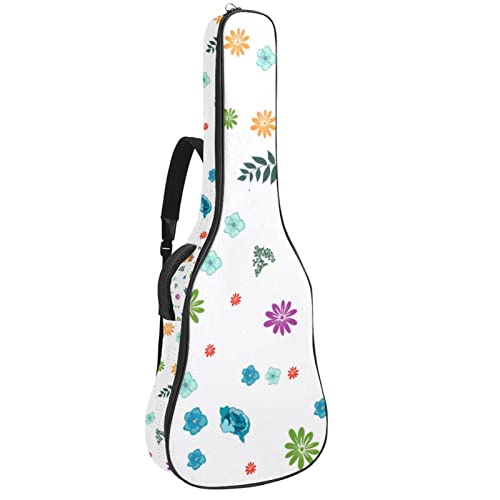 Housse pour guitare acoustique – Motif floral et feuilles – Bleu – 1 cm d’épaisseur – Étanche – 101,6 cm – 104,1 cm d… - Les Beatles, Paul McCartney, John Lennon, RIngo Starr, George Harrison Housse pour guitare acoustique - Motif floral et feuilles - Bleu - 1 cm d'épaisseur - Étanche - 101,6 cm - 104,1 cm d…