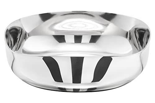 Image of JAGGERY Stainless Steel Heavy Square Halwa Plate /Snacks Plate /Sweet Vati -Set of 6pcs
