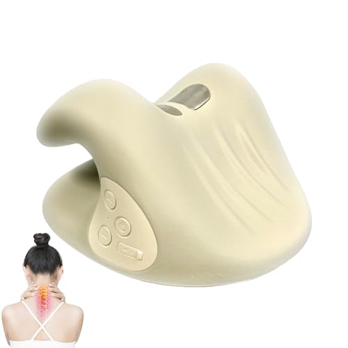 Almohada de masaje cervical - Dispositivo de tracción cervical con ángulo de 26 grados para espalda y hombros, dispositivo de tracción inalámbrico para soporte cervical, del estrés, hombro