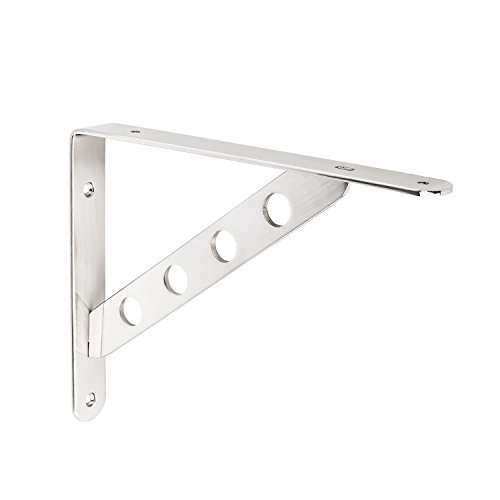 Preisvergleich Produktbild Gedotec Design Garderobenkonsole Edelstahl Regalkonsole Schwerlast-Regalträger Metall - SYBIA / Stahl massiv / Wand-Halterung mit Tragkraft 40 kg / 1 Stück - Wandwinkel für Regalböden & Holzbretter
