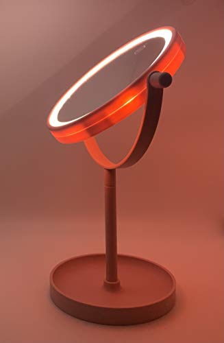Espejo de maquillaje redondo con luz LED Vanity miniatura 2
