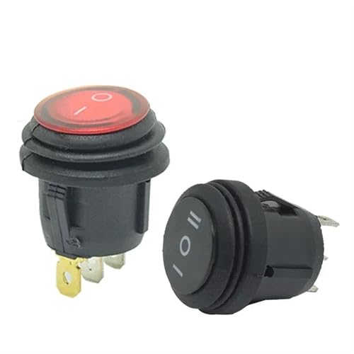 Interruptor SPST redondo de encendido apagado 10A 125VAC con luz piloto verde 6A 250VAC