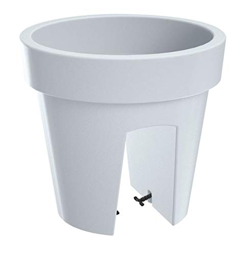 Blumentopf Balkonkasten Blumenkasten Geländerkasten Geländertopf Pflanztopf Railing Balkontopf 4 Farben (250 Weiß)