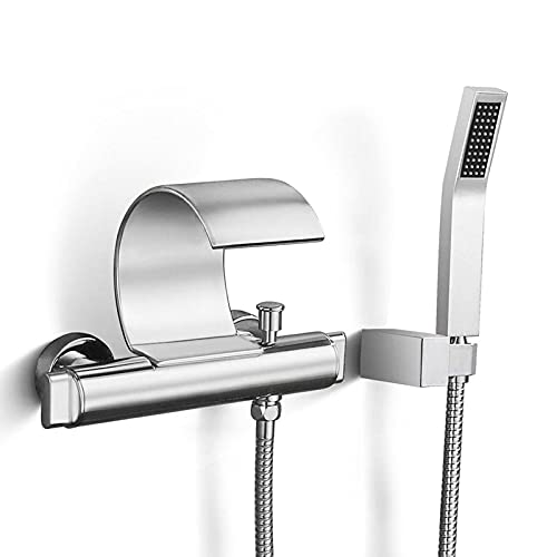 Mitigeur bain douche cascade en laiton avec inverseur et douchette à main