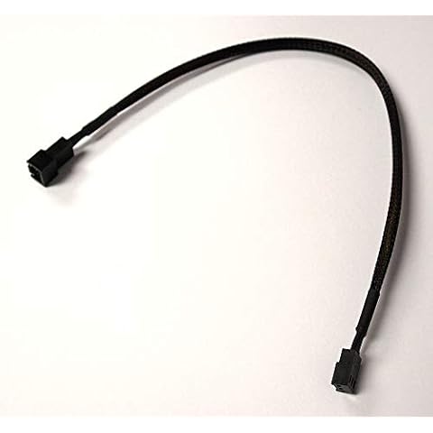 OKGEAR 3-Pin Fan Extension Cable with Black Sleeving (12") Cover