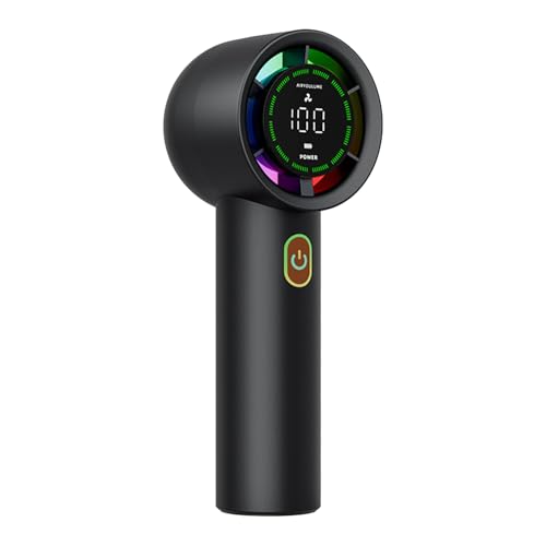 Dtaigou Reseturbo -fan, personlig handfläkt - Justerbar LED -displaybatteridriven fläkt | Laddningsbara utomhusförsörjningar, liten luftkylare för hem, studio