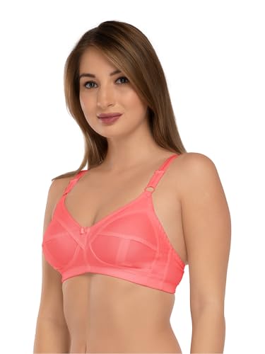 Image of DAISY DEE Women's Cotton Brassiere Non-Padded Wirefree Seamed Full Coverage Comfort-fit Cut and Sew, with Broader Band Regular /Dress /Saree Bra - NSHPU