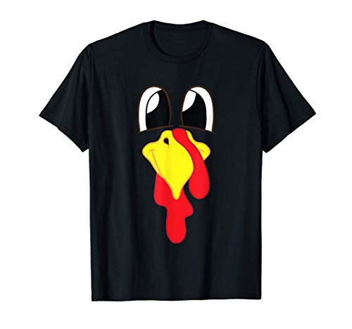 Turkey Face Thanksgiving Funny Halloween Costume Gobbler Camiseta