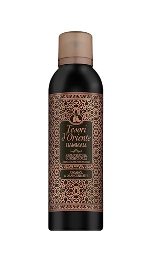 TESORI D'ORIENTE Mousse de douche « Hammam » | Mousse de douche aromatique à l'huile d'argan et à la fleur d'oranger | Nettoyage et soin sensuels | Rituel de bien-être pour le corps et les sens | 200