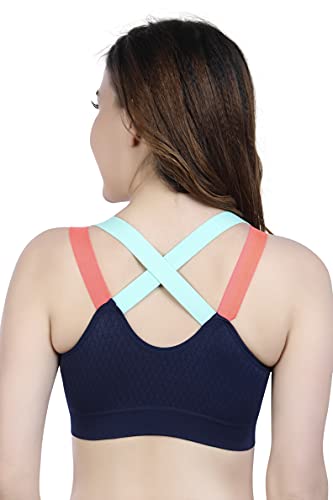 Image of Shoppy Villa Women's Seamless Padded Sports Bra, Racerback Gym Bra with Removable Pad