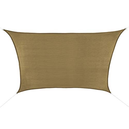 BB Sport Sonnensegel 4m / 5m x 3m Cappuccino Trapez HDPE Sonnenschutz Windschutz Schattenspender UV Schutz Garten Terrasse Camping