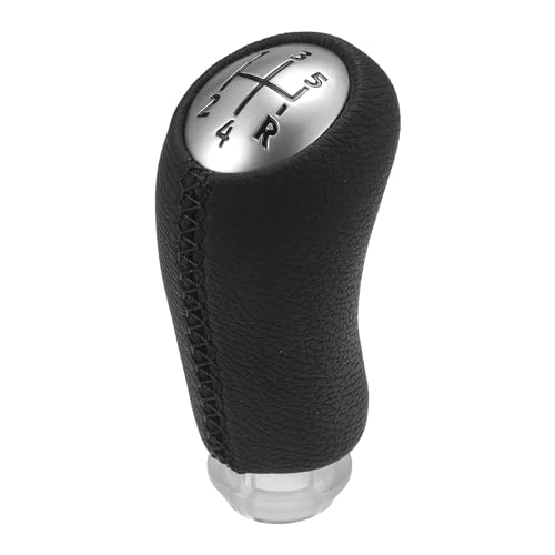 Hihaha 5 Speed Manual Gear Shift Knob for Renault Clio III 2005-2009 / Front Automotive Gearbox Stick Shifter Lever Knob Durable Faux Leather / 1 Pcs Black