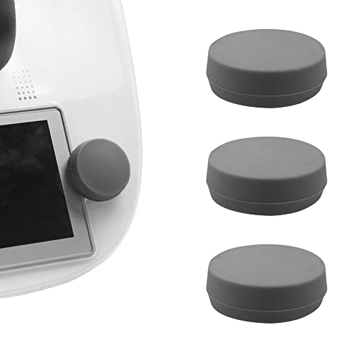 3PCS Silikon Hülle kompatibel mit Thermomix TM6 Schalter, Staubdicht Schutzhülle Zubehör für TM6 Küchenmaschinen Schalter Schutz und Dekor, Grau Cover