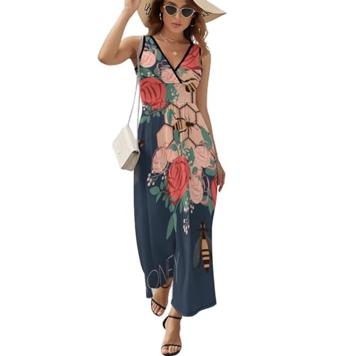 Robe Longue D'été Fleur d'abeille, la tenue de plage idéale pour vos vacances