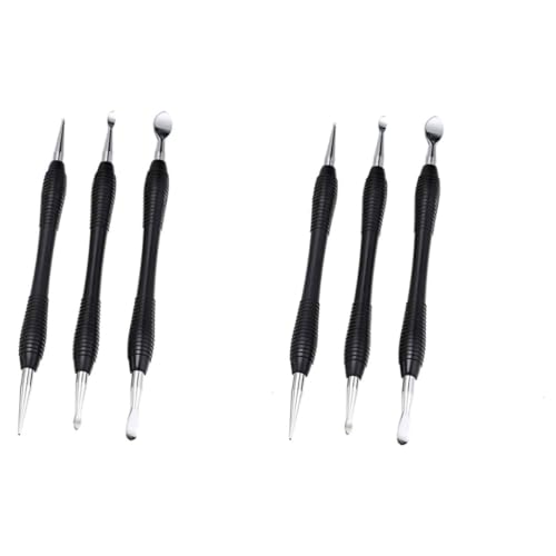 Operitacx 6piezas Herramientas De Talla Para Cuero Equipos De Carving Para Manualidades Casa Cabeza Cónica Gancho Profundo y Gancho Superficial