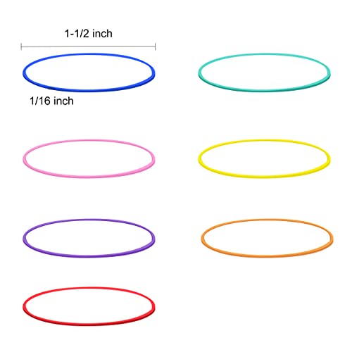 Jikiou Colorful Rubber Bands, 280Pcs Rubber Bands, Rubber Bands Office Supplies, Rubber Bands For Office, Colored Rubber Bands, Elastics Bands, Rubber Band Bulk（Unstretched Diameter:1-1/2 Inch,Red,Yellow, Blue,Green,Pink,Purple,Orange） #TOP2