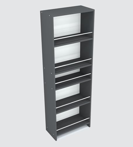 Image of SPECIALITY PANELS Kitchen Cabinet with 5 Open Shelves | Crockery Storage Cabinet | Space Organizer | Termites Resistance | Free Standing Wooden Cupboard for Kitchen Office Home | Dark Grey Finish