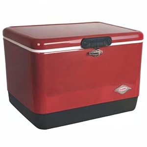 Coleman Vintage 54qt Steel Belted Cooler, Keeps Ice Up to 4 Days, 85-Can Capacity Hard Cooler with Drain & Have-A-Seat Lid