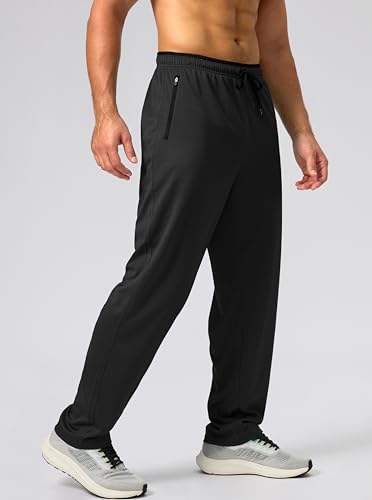 G Gradual Men's Sweatpants Mesh Lightweight with Zip Pockets Breathable Quick Dry Athletic Pants for Workout Running (Black, Large) - Image 2