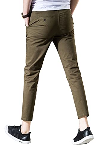 Men‘s Cropped Chino Pants Skinny Fit Chinos Khaki Pant2