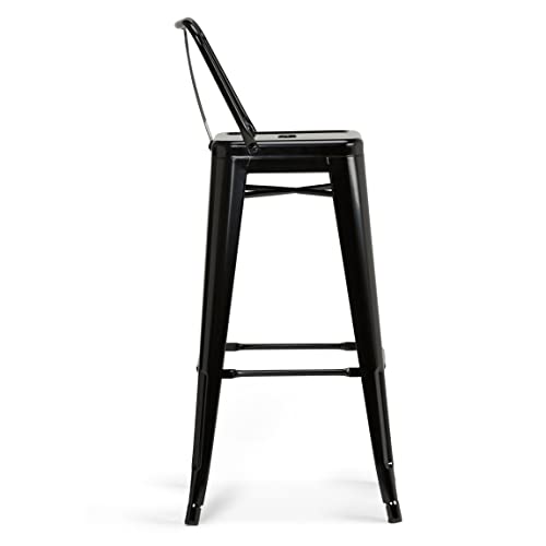 Simplihome Rayne 30 Inch Industrial Metal Bar Stool (Set Of 2) In Black, For The Dining Room And Kitchen #TOP5