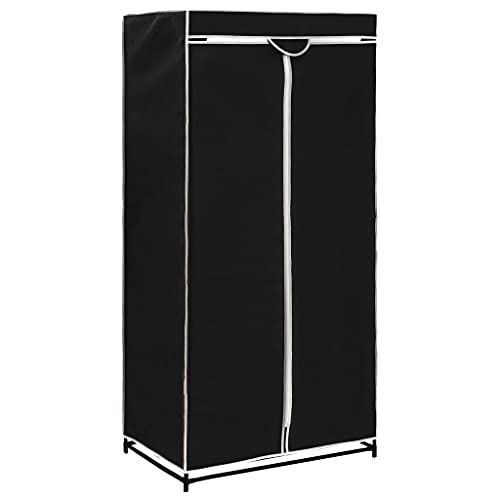 Voupuoda Kleiderschrank, Garderobe, Bedroom Furniture, Faltschrank, Faltschrank, Stoffschrank, Schwarz 75×50×160 cm Cover
