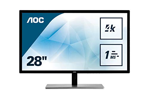 AOC Écran PC gamer U2879VF 71,1 cm (28 pouces) (VGA, DVI, HDMI, DisplayPort, dalle TN, temps de réponse de 1 ms, 60 Hz, 3840 x 2160) noir