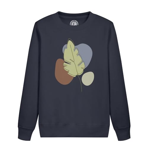 Sweatshirt enfant feuille tropicale minimaliste en coton