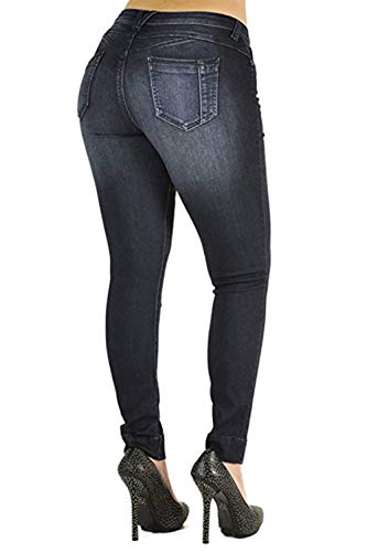 Poetic Justice Women's Curvy Fit Stretch Denim Mid Rise Skinny Jeans2