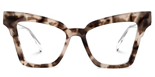 Image of Zeelool Vintage Cat Eye Glasses for Women with Non-prescription Clear Lens Andrea JGA305500-02 Light-Tortoise