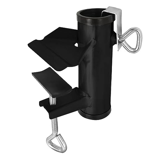 Cunguv Upgrade Umbrella Clamp Stand Holder Heavy Duty Bench Buddy Patio Umbrella Fixed Clip Beach Umbrella Mount Black
