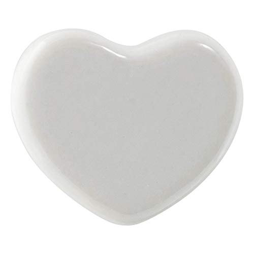 Image of Nicola Spring Ceramic Cabinet Knobs - Vintage Kitchen Bedroom Cupboard Door Drawer Handles - 4cm - White Heart - Pack of 6