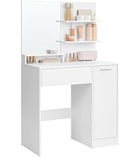 Hand wiping the surface of the VASAGLE Vanity Table with a cloth