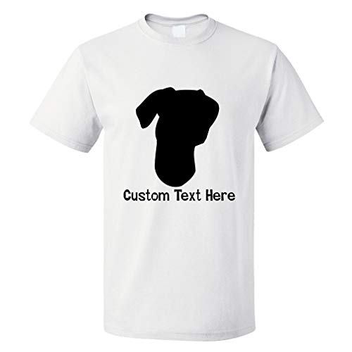 Custom Funny Graphic T Shirts for Men Sloughi Silhouette Cotton Top White Personalized Text Here Medium