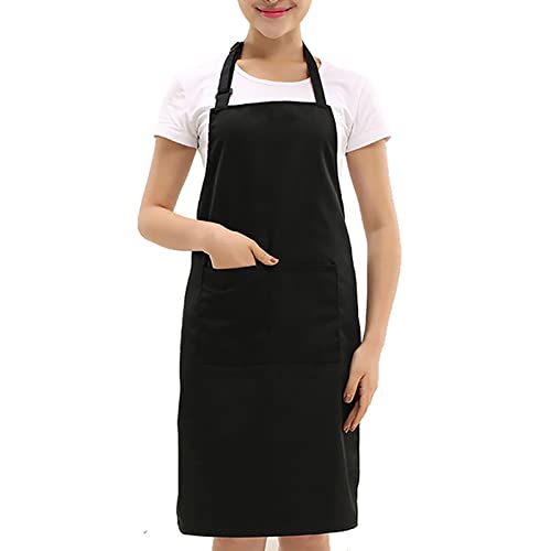 Sunicon Apron, Waterproof Polyester And Cotton Unisex Coffee Shop Working Apron Practical Restaurant Waiter Work Apron with pockets for Dishwashing Lab Butcher Cooking Kitchen