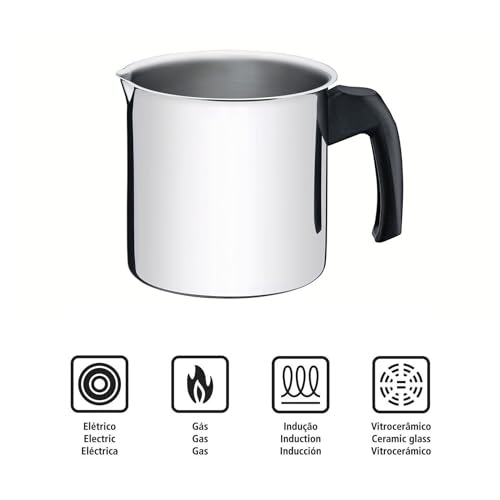 Leiteira de Indução 2 litros Fervedor Canecão Para Fogão de Indução e a Gás Aço Inox