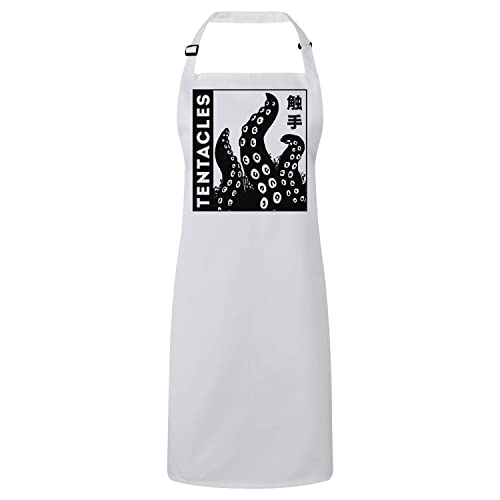 Tablier premium blanc dessin de tentacules de pieuvre manga