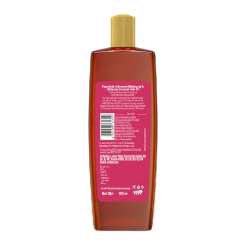 Image of Parachute Advansed Bhringraj & Hibiscus-enriched Coconut Hair Oil| Hibiscus Oil| Superfoods' Touch| Hair Fall Control| 100 Ml