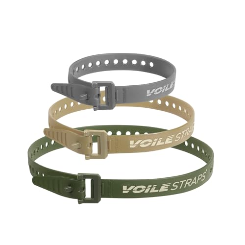 Voile Straps® 3 Pack Nylon Buckle | 3-Pack of Heavy-Duty UV-Resistant Polyurethane Straps | 15", 20", and 25" | Outdoor, Bikepacking, Repairs Made in USA (Sportsman)