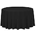 LinenTablecloth 132-Inch Round Polyester Tablecloth Black