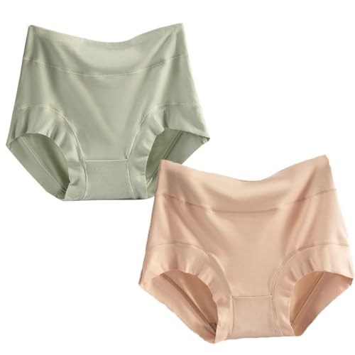 Sous-vêtements taille haute femmes slips grande taille culottes douces amples coton MOCHAMIK 2 pièces