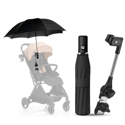 pram Parasolpram Umbrella with 50+ UV Protection Pushchair Parasol Equipped with a Multi-Functional Stand Fully Automatic Umbrella Suitable for Various Types of Baby Strollers