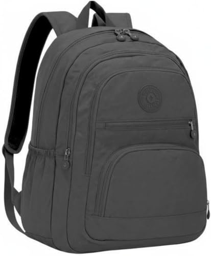 Mochila Feminina Masculina Tactel Notebook Escolar Resistente Grande Costas Juvenil Escola Preta (CINZA 2)