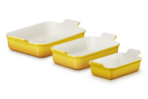 Image of Le Creuset Stoneware Heritage Rectangular Baking Dish, 3 pc., Nectar