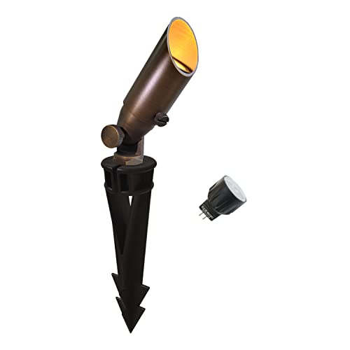 Coloer Mini Size Die-Cast Brass Landscape Spotlights Outdoor, 2.5W 12Volt Ac/Dc Low Led Voltage Spot Light, Ip65 Waterproof Light Houses Decorations For Yard, Bronze,2700K Warm White(104B) #TOP3