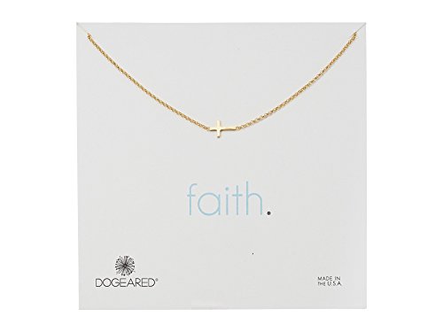 Dogeared Faith, Small Sideways Cross Necklace Gold One Size #TOP8