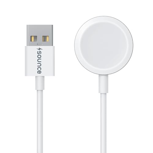 Image of Sounce USB 3.0 Smart Watch Charger, Charging Cable Compatible with Watch Ultra 2 /Ultra, Series 9 /8 /7 /6 /5 /4 /3 /2 & SE /SE2, (3ft) - White