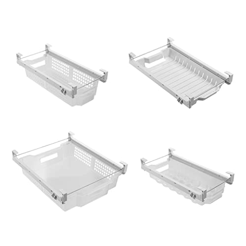 Smart Design Adjustable Sliding Pull Out Egg Drawer - Set Of 2, Holds 18 Eggs Each - Bpa Free Plkastic - Fridge Bin, Refrigerator Holder Box, Clear Plastic Freezer Container, Organizer Tray - Clear #TOP4
